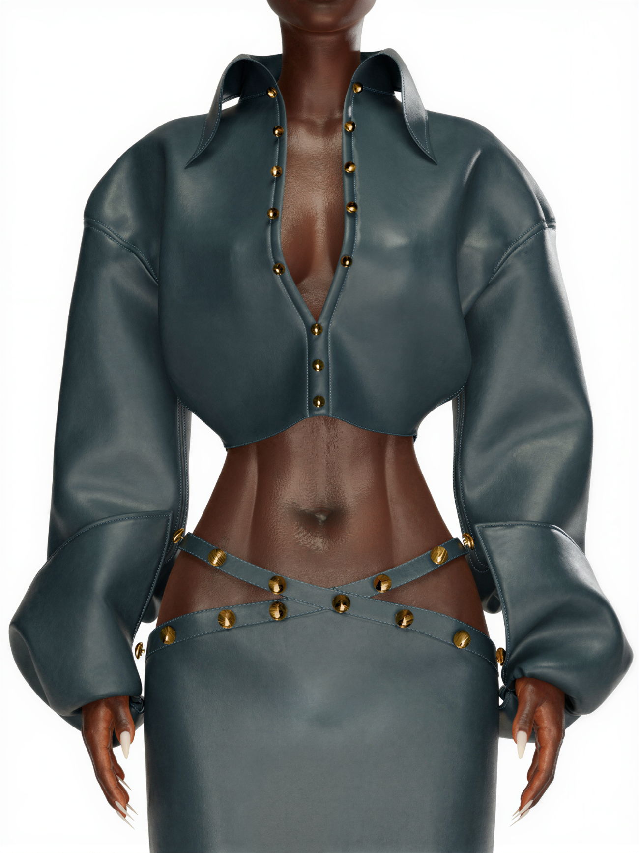 TENSION LEATHER SHIRT