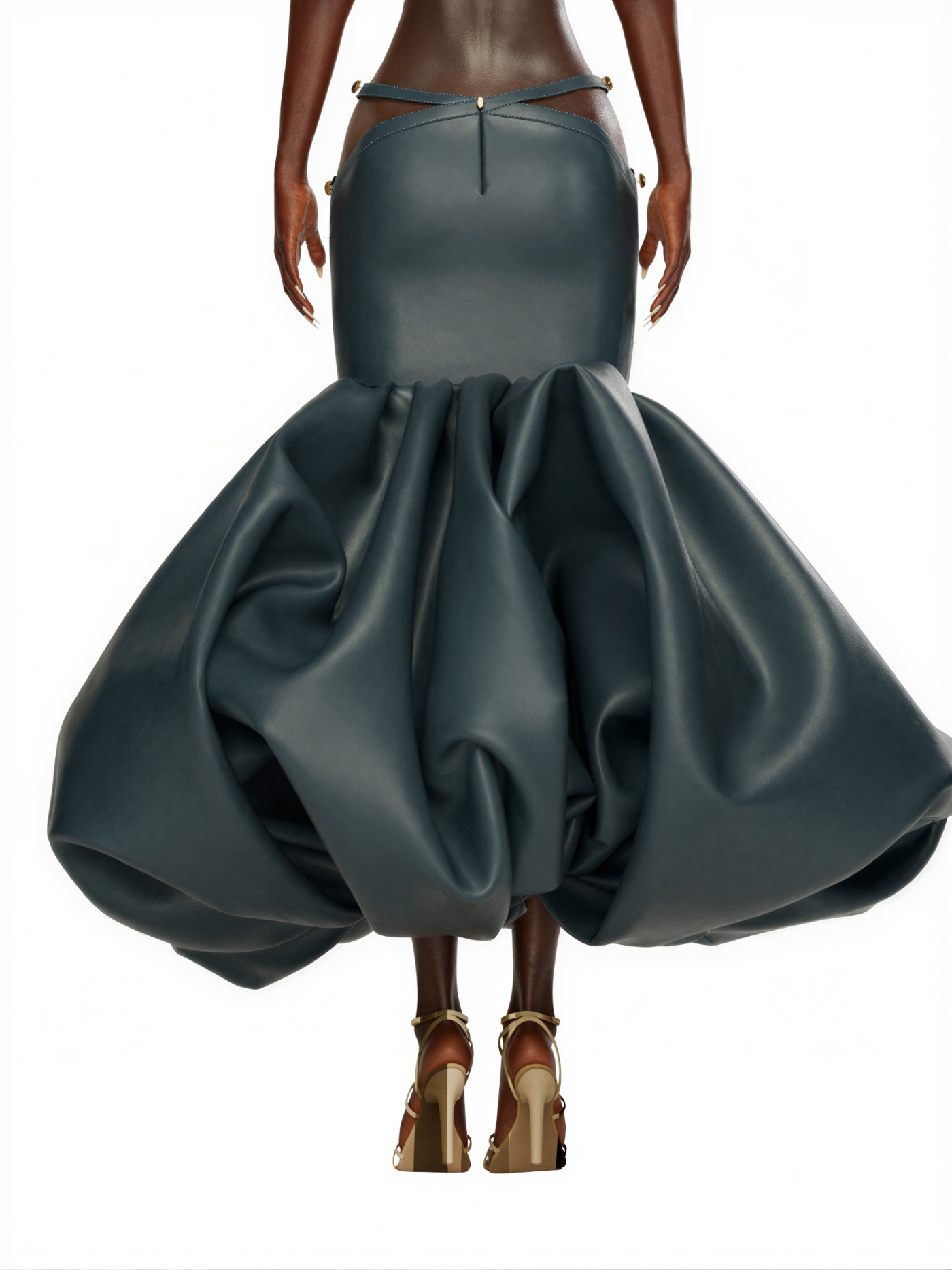 TENSION LEATHER SKIRT