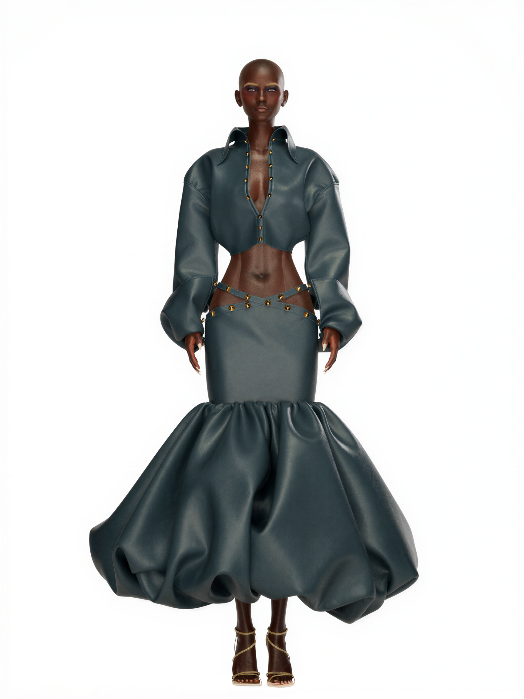 TENSION LEATHER SKIRT